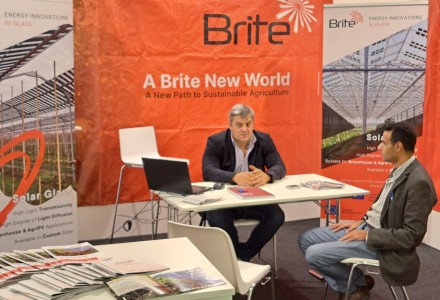 Brite Solar team at EIMA International Bologna Expo, proudly presenting our agrivoltaic panels at Stand B21, Hall 34.