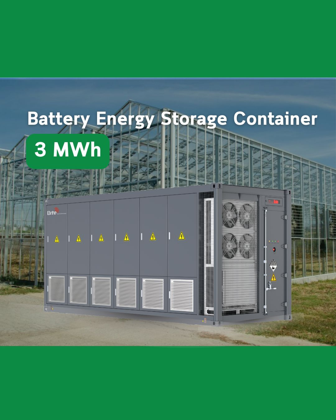 PowerCube BESS by Brite Solar — 3MWh Battery Energy Storage for Agriculture and Renewable Energy Developers